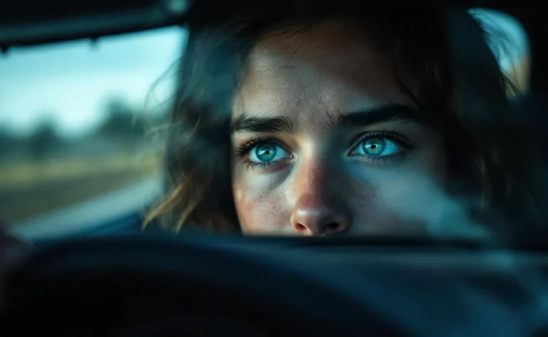 Un adolescent est assis au volant d'une voiture, semblant concentré sur la conduite et l'apprentissage des règles de la route.
