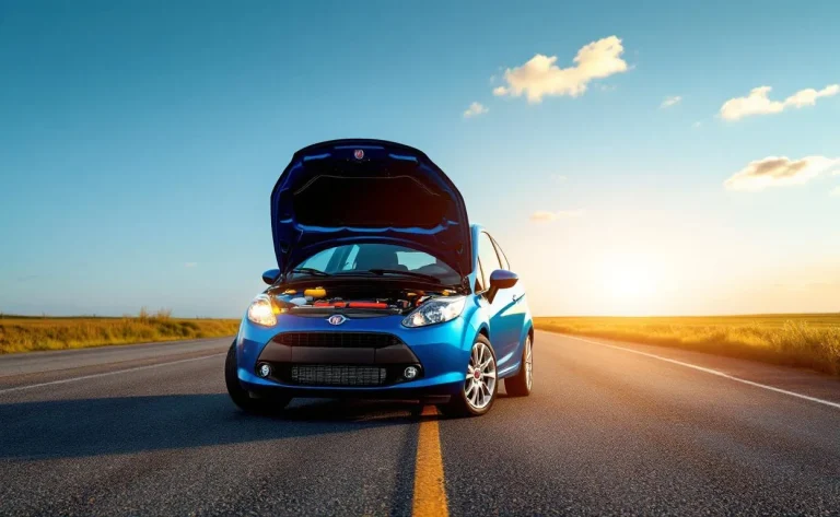 Corsa brillante avancée sur une route dégagée sous un ciel clair.
