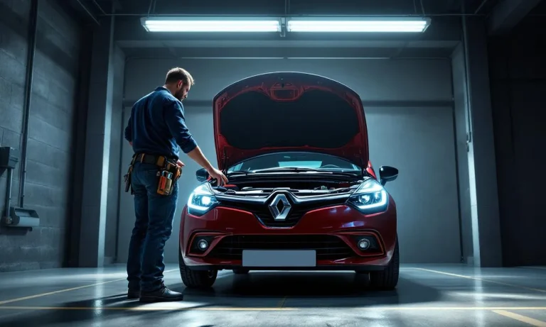 Homme se tenant devant une Renault Clio.