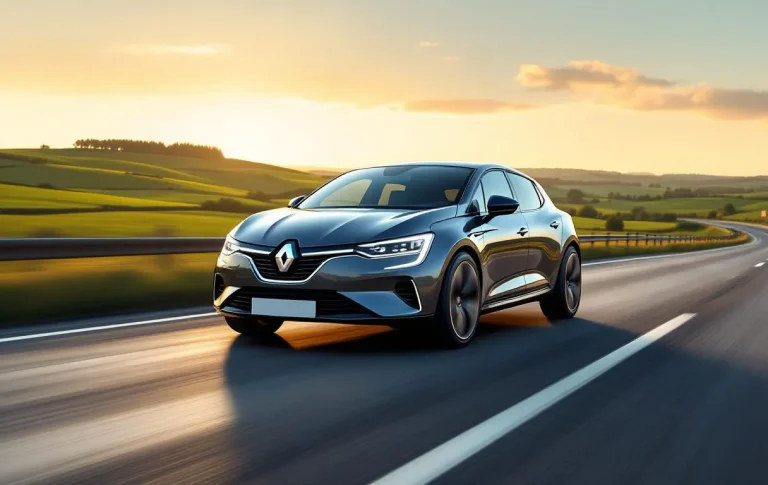 Renault Zoé roulant à grande vitesse sur une route dégagée.